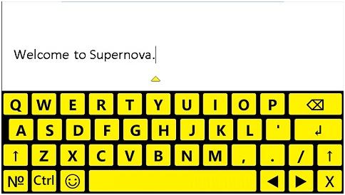 SuperNova on screen keyboard