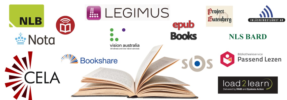 EasyReader Provides access to dozens of accessible libraries: Bookshare, NLS BARD, CELA, NLB, Nota, Legimus and more