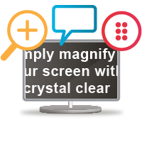 SuperNova graphic - screen with magnified text and magnifier, speech and braille graphics