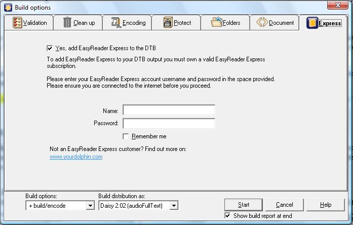 Screenshot of adding EasyReader Express using Dolphin Publisher v3.01