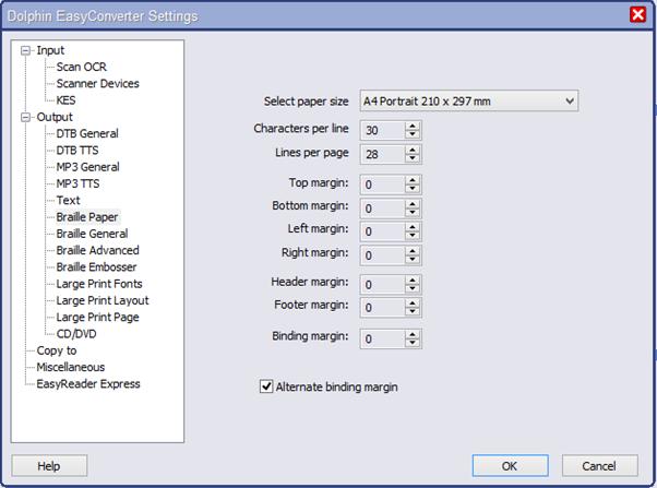 Image of EasyConverter Settings menu