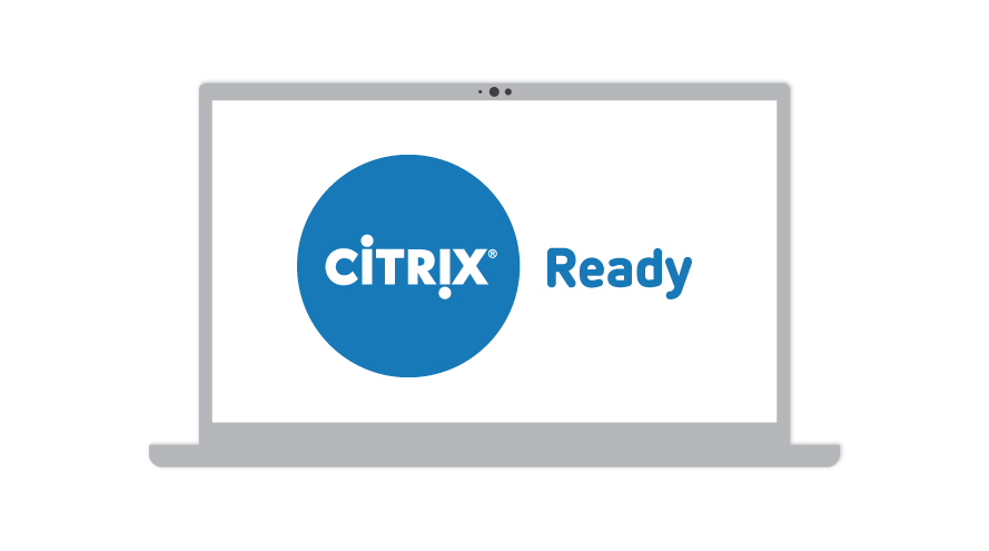 Illustration of a laptop displaying Citrix Ready logo
