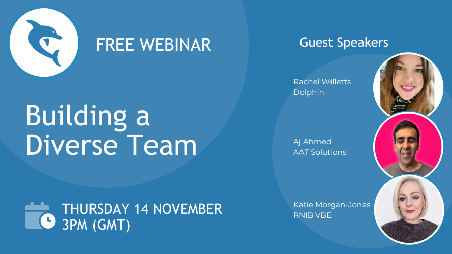 Free Webinar: Building a Diverse Team - Thursday 14 November at 3pm (GMT) 