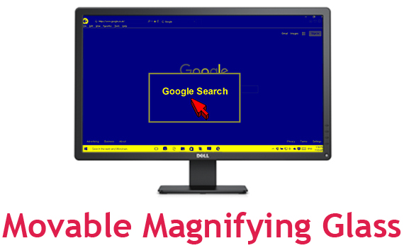 movable magnifying glass view