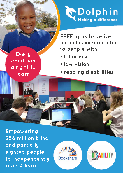 Front cover of Dolphin Global Disability Summit brochure