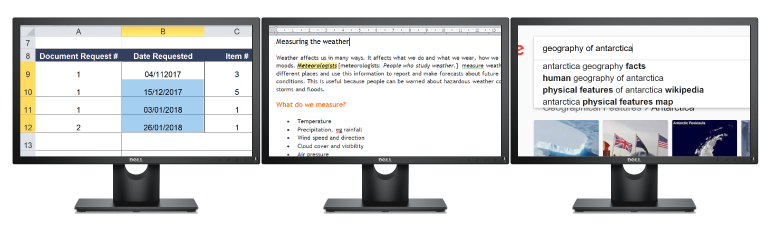 Multiple monitors feature