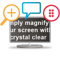 SuperNova graphic - screen with magnified text and magnifier, speech and braille graphics