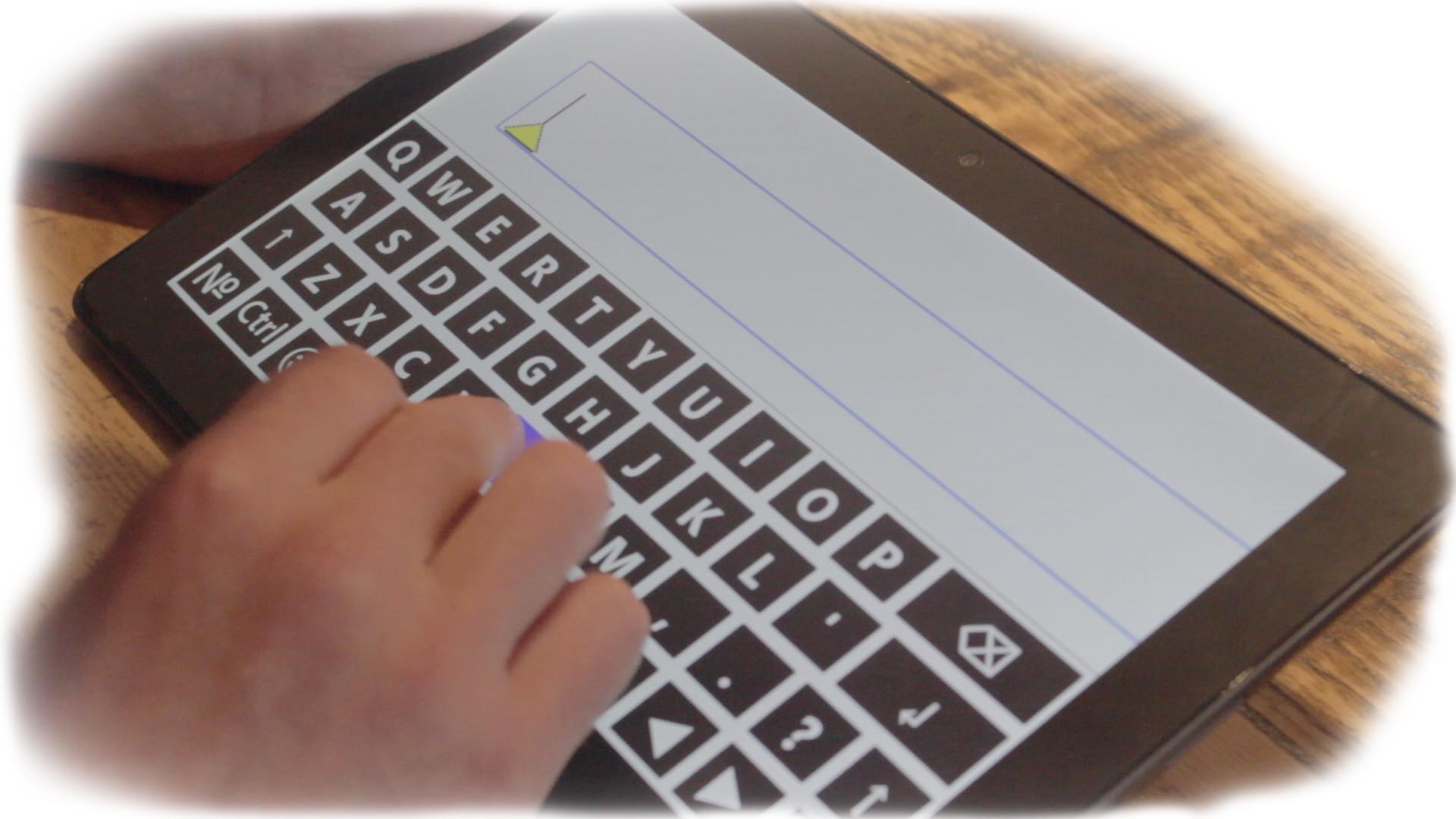 SuperNova's onscreen keyboard on a Windows tablet