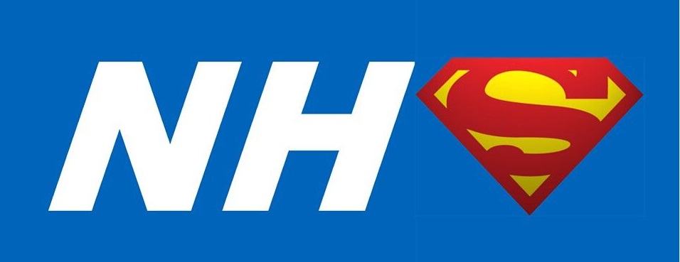 NHS logo with the 'S' written as per Superman's cape